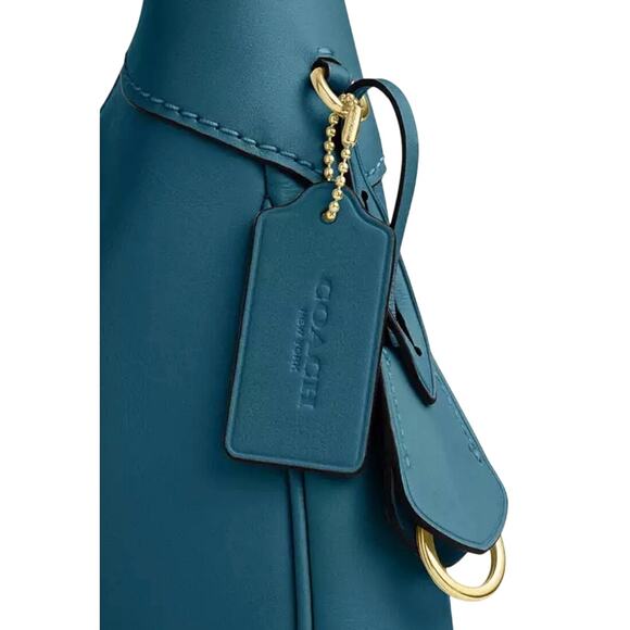 Coach Ella Shoulder Bag Teal W Gold Hardware NWT - Picture 7 of 7